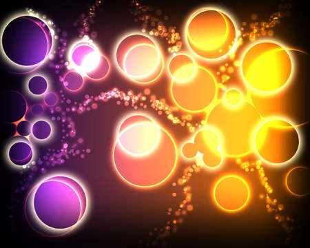 abstract background with glowing circlesの写真素材