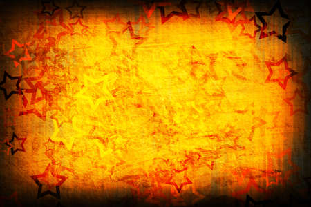 abstract star on orange grunge backgroundの写真素材