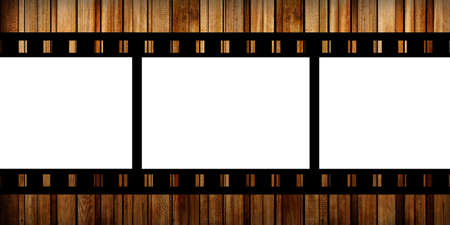 film slide on a wood backgroundの写真素材