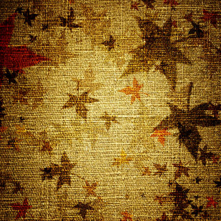 abstract grunge leaves on canvasの写真素材