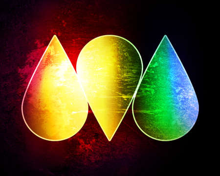 Colored drops on a grunge backgroundの写真素材