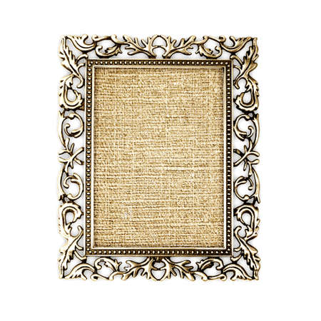 golden frame on a white backgroundの写真素材