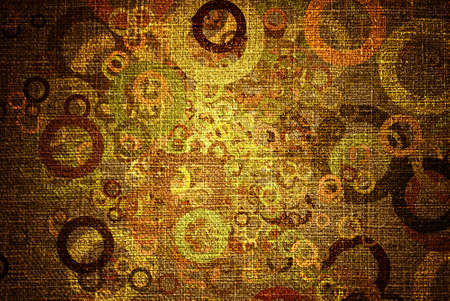 abstract grunge circles on canvasの写真素材