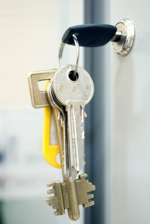 old keys in a door