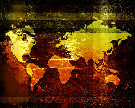 world map on a grunge backgroundの写真素材