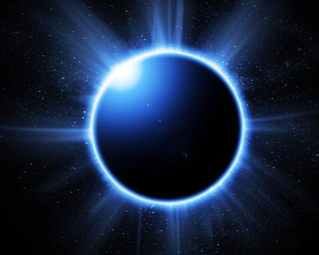 	solar eclipse on a black background