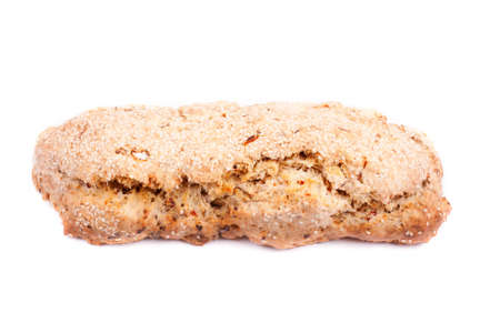 fresh baguette on white backgroundの写真素材