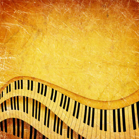 grunge musical background with piano keyboardの写真素材