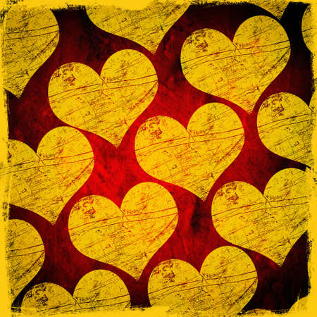 grunge scratched hearts backgroundの写真素材