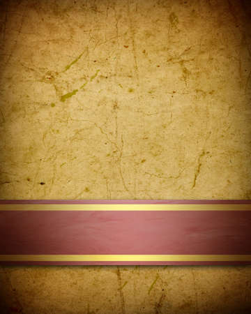 soft golden brown parchment background with ribbonの写真素材