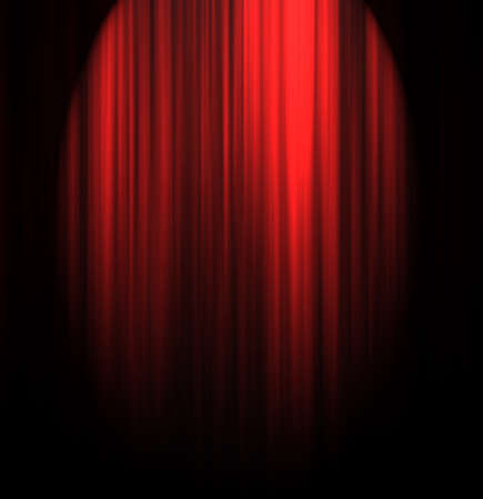 theater curtain with center spotlightの写真素材