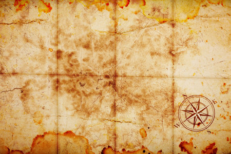 old treasure map with compass