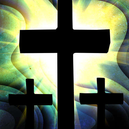blue grunge Cross backgroundの写真素材