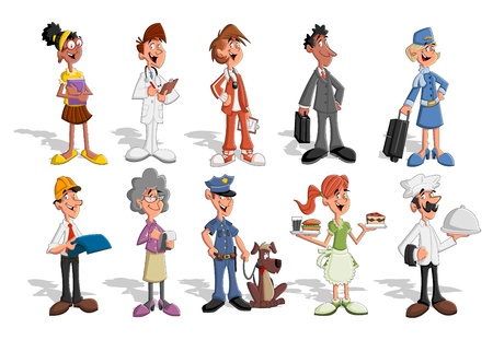 Group of cartoon business people  Professionals  のイラスト素材