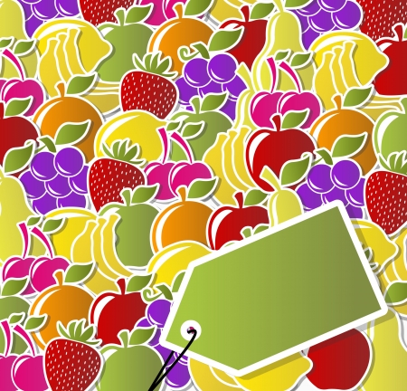 Background of fruit icons labels のイラスト素材