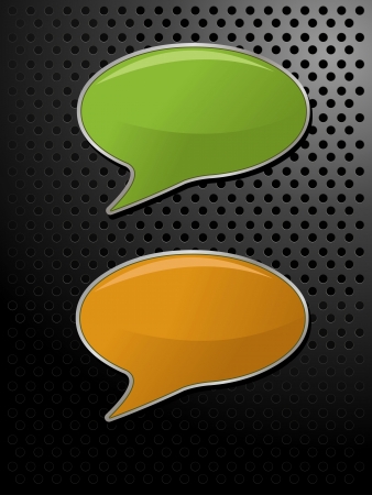 Speech balloon icons on black background のイラスト素材