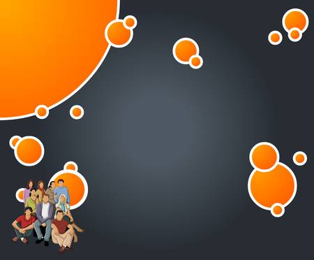 Orange and black template with business peopleのイラスト素材
