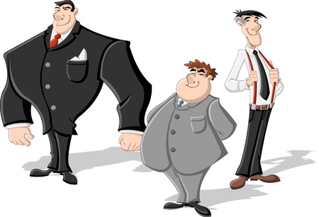 Group of three cartoon business men  Professionals  のイラスト素材