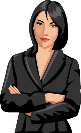 Business Woman wearing black suitのイラスト素材