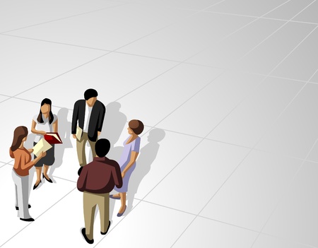 Group of five business peopleのイラスト素材
