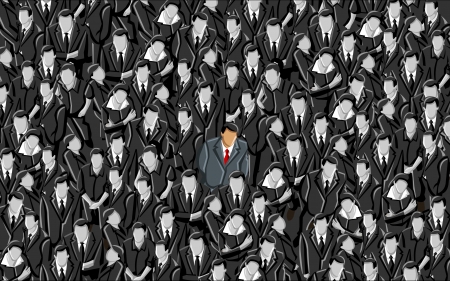 Man standing out from a crowdのイラスト素材