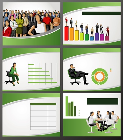 Template for advertising brochure with business peopleのイラスト素材