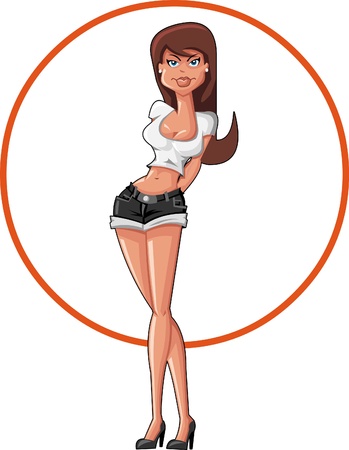 beautiful sexy cartoon girlのイラスト素材