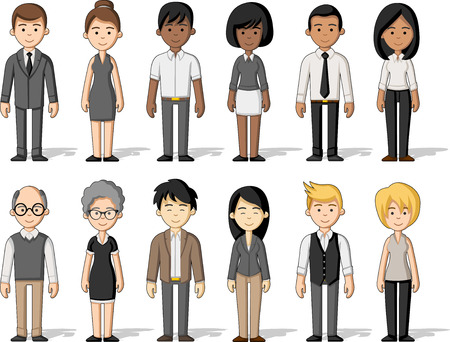 Group of cartoon business peopleのイラスト素材