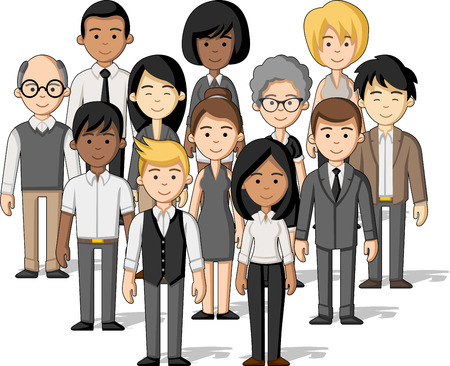 Group of cartoon business peopleのイラスト素材