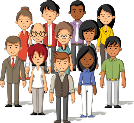 Group of cartoon business peopleのイラスト素材