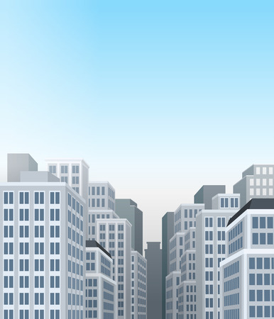 Blue big city landscape with buildingsのイラスト素材