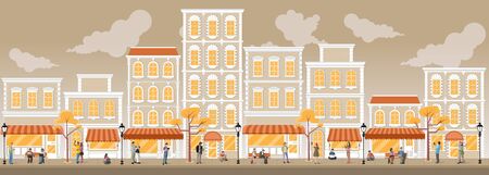 Business people in the city with smart phones and computersのイラスト素材