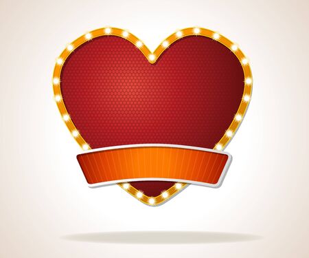 Vector banners backgrounds in shape of a heart icon. Design text billboard.のイラスト素材