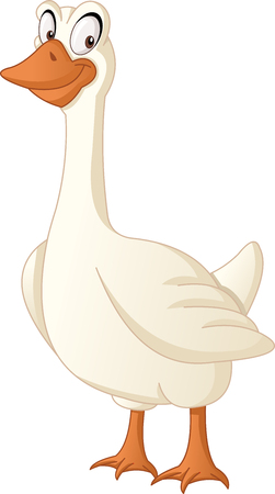 Cartoon cute goose.のイラスト素材