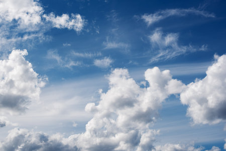 blue sky with clouds in good weather