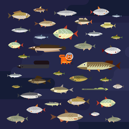 Fish icons setのイラスト素材