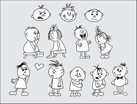 characters and doodles collection. Vector illustration.のイラスト素材