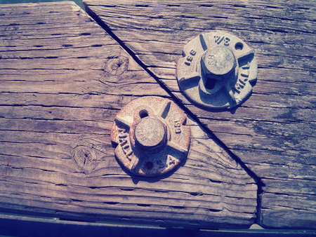 Old wood and boltsの写真素材