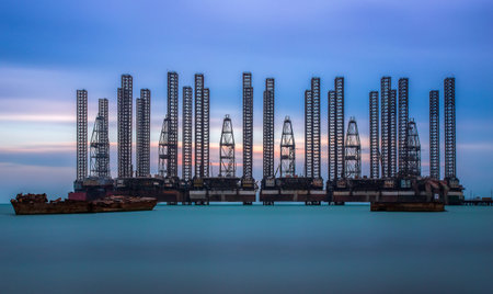 oil rigsの写真素材