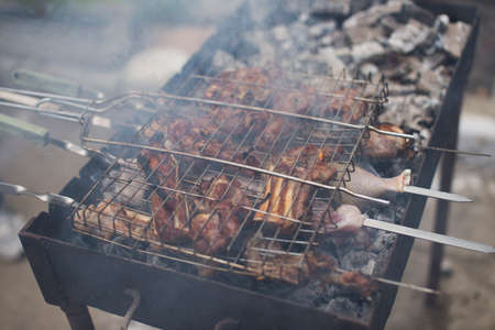 Cooking barbecueの写真素材
