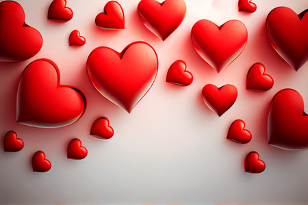 Festive design of a greeting card in the form of hearts or a banner for Valentine's Day on February 14. The concept of Valentine's Day. Isolated white background. Flat layoutの写真素材