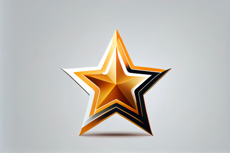 Star icon. Minimalistic star logo template on a white background, a symbol of humanity. Isolated on...
