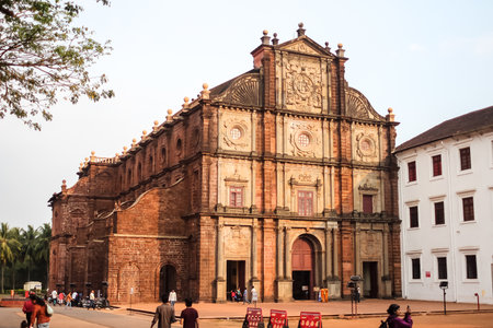 Old Goa, India - March, 10th, 2015. The Basilica of Bom Jesus (Borea Jezuchi Bajilika) in Old Goa, India. Basilica is a UNESCO World Heritage Site.のeditorial素材
