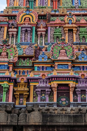 Chidambaram, India - December, 16th, 2016. View of the Nataraja temple, Chidambaram, Tamil Nadu, South Indiaのeditorial素材