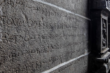Chidambaram, India - December, 16th, 2016. At the gates of the Nataraja temple, Chidambaram, Tamil Nadu, South Indiaのeditorial素材