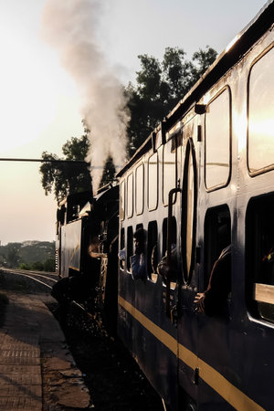 Coonoor, Tamil Nadu, India - January, 25th, 2017. Nilgiri mountain railway, runs between Mettupalayam and Udagamandalam in south India.のeditorial素材