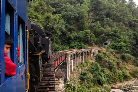 Coonoor, Tamil Nadu, India - January, 25th, 2017. Nilgiri mountain railway, runs between Mettupalayam and Udagamandalam in south India.のeditorial素材