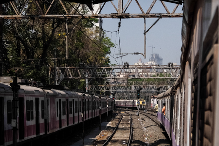 Mumbai city train, metro. Mumbai, Maharashtra, Indiaの写真素材