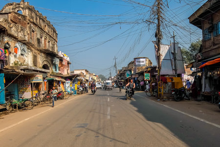 Ayodhya, India - December, 10th, 2017. Streets of Ayodhya, also known as Saketa, an ancient city of India, believed to be the birthplace of Rama.のeditorial素材