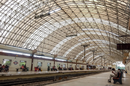 Chennai, India - December, 24th, 2017. View of Tiruvallikeni railway station in Chennai.のeditorial素材